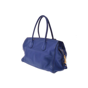Prada blue strap bag tote leather